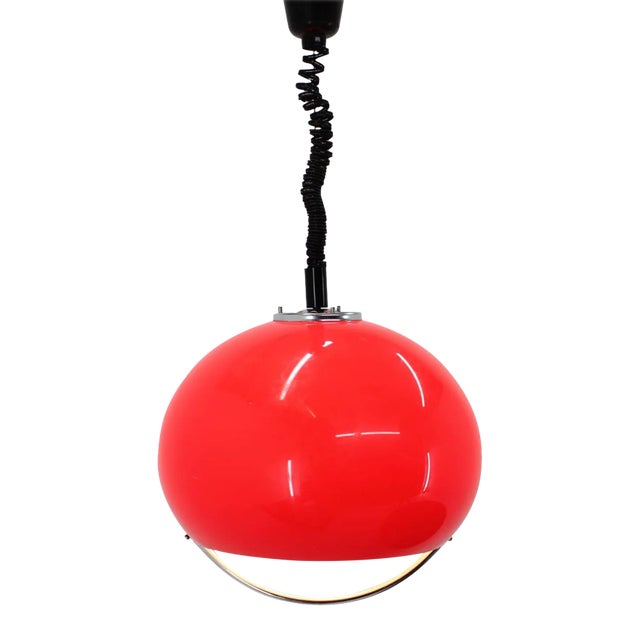 Mid-Century Red Pendant by Guzzini for Meblo, 1970s For Sale