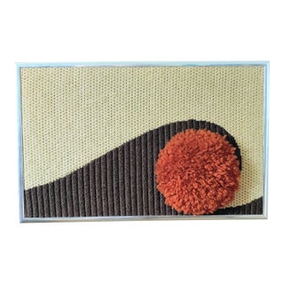 1970s Panton Style Rya Wave Textile Wall Art, Framed For Sale