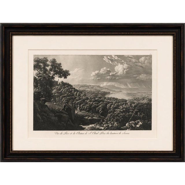Louis-Pierre Baltard, Panoramic View of Saint-Cloud from Sèvres, 1803, Engraving For Sale - Image 4 of 11