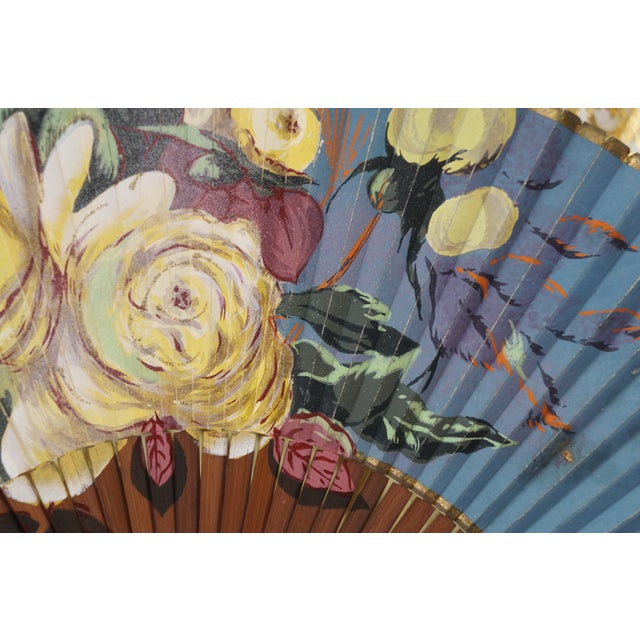 White 5 Vintage & Antique Hand Painted Carved Pierced Reticulated Folding Hand Fans For Sale - Image 8 of 16