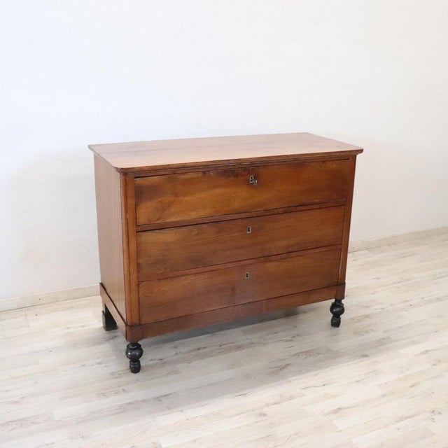 Antique 19th Century Walnut Chest of Drawers For Sale - Image 3 of 14