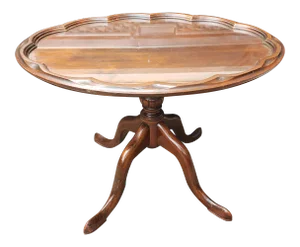 1940s Georgian Style Mahogany Tray Top Pedestal Table