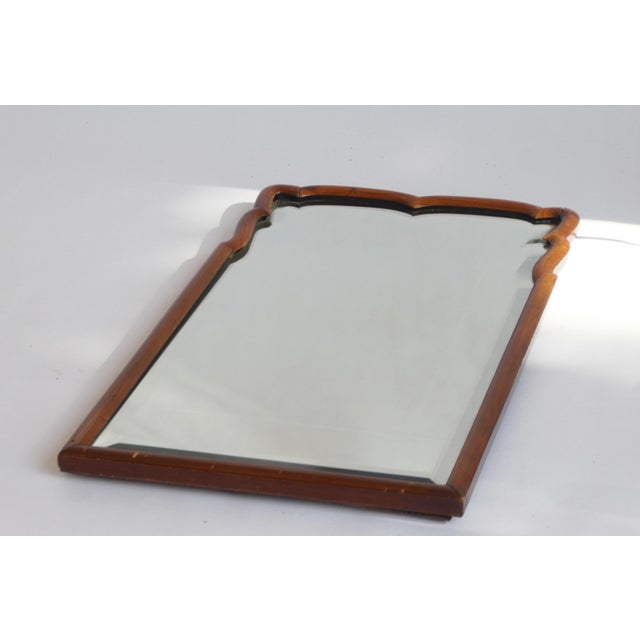 Wood Antique Dutch Scalloped Mirror with Beveled Glass For Sale - Image 7 of 12