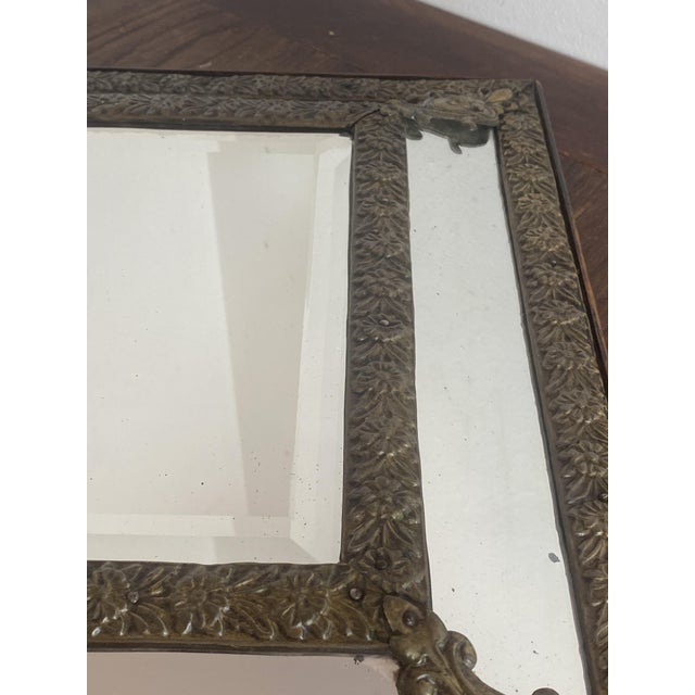Mirror with Repoussé Brass Glazing Bars, 1890s For Sale - Image 17 of 18