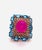 Bochic “Capri” Vintage Ruby & Blue Topaz Ring Set In 18K Gold & Silver For Sale - Image 4 of 11