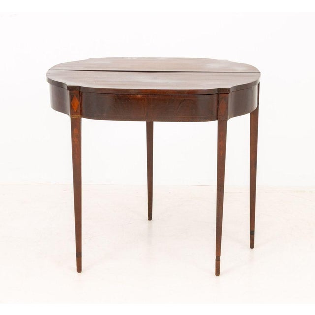 Wood American Federal Inlaid Mahogany Card Table For Sale - Image 7 of 11