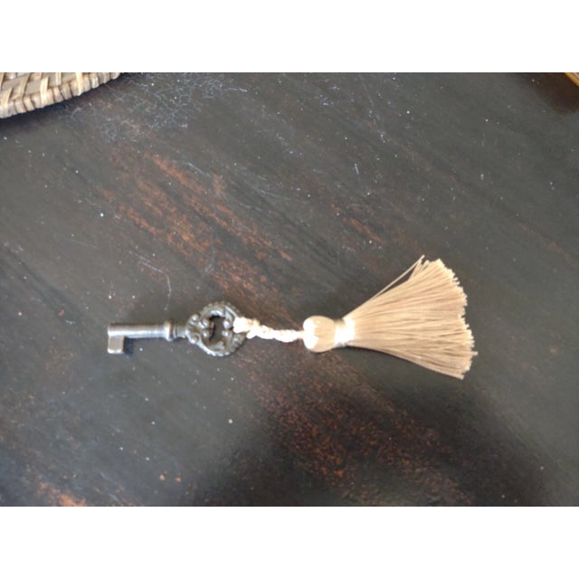 French Antique French Skeleton Key With Tassel For Sale - Image 3 of 3
