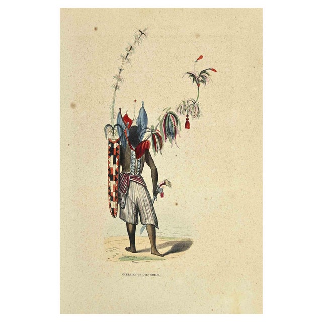 Auguste Wahlen, Guerrier de L'ile Solor, Lithograph, 1844 For Sale