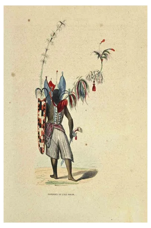 Auguste Wahlen, Guerrier de L'ile Solor, Lithograph, 1844