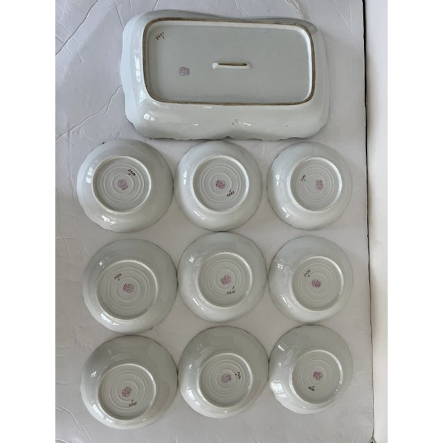 Antique White Porcelain Floral Berry Set - Set of 10 For Sale - Image 8 of 11