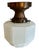 1930s 1930s Art Deco Skyscraper Flushmount Fixture on Old Copper Flashed Reeded Holder For Sale - Image 5 of 6