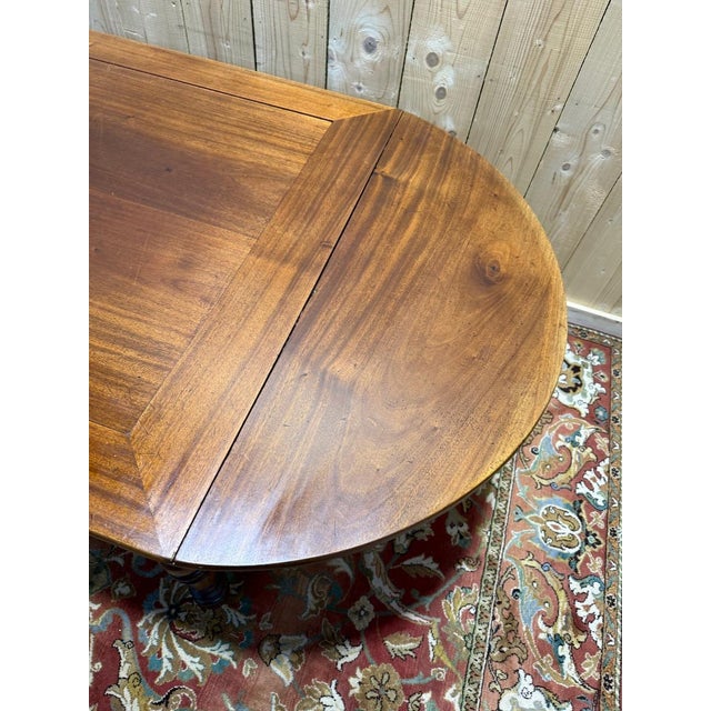 Louis Philippe Farmhouse Table with Drop Leaves in Mahogany For Sale - Image 4 of 8