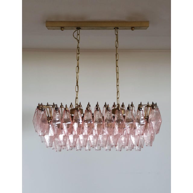 Pink Murano Poliedri Chandelier by Carlo Scarpa, 1990 For Sale - Image 8 of 18