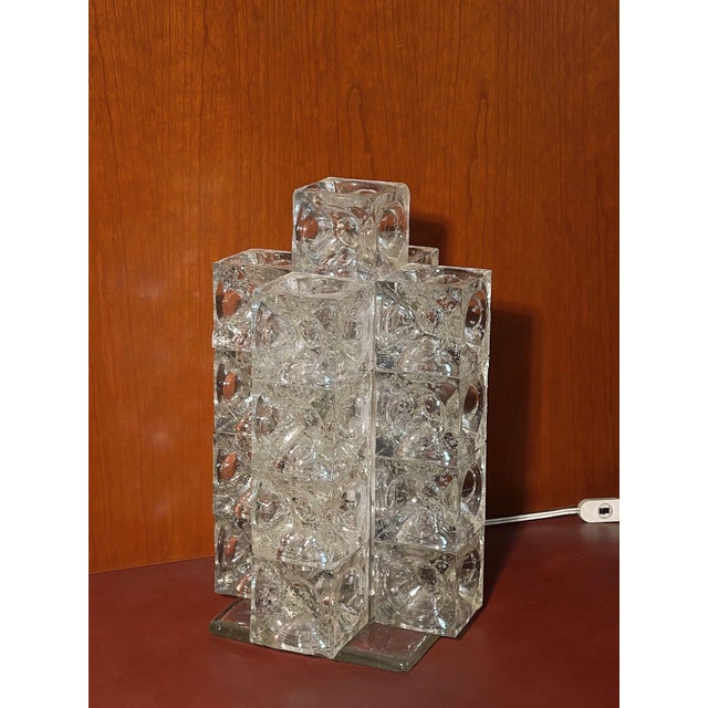 Sculptural Lamp in Glass Cubes attributed to Albano Poli for Poliarte, 1960s For Sale - Image 8 of 8