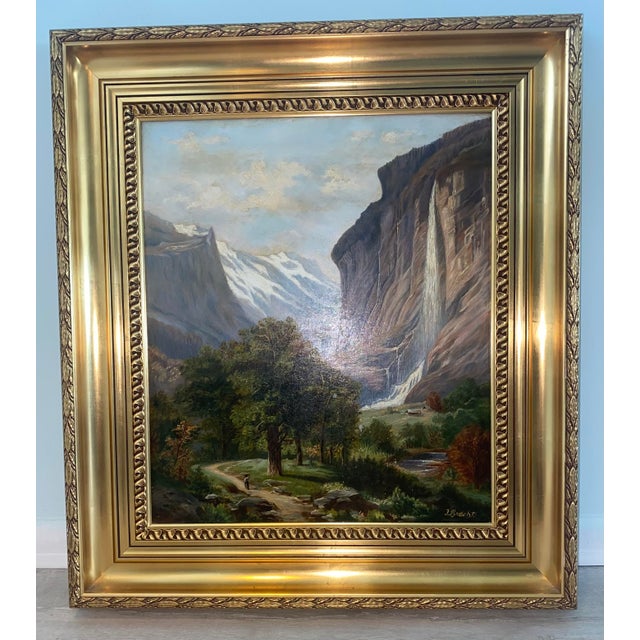 Large 19th Century Mountain Landscape Painting Signed Bracht For Sale - Image 15 of 15