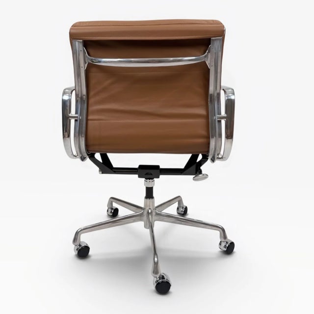 Early 21st Century Eames for Herman Miller Aluminum Group Soft Pad Management Chair - Brown Leather For Sale - Image 5 of 10