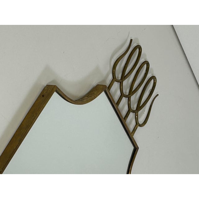 1950s Vintage Mirror with Brass Edge by Gio Ponti, 1950s For Sale - Image 5 of 12