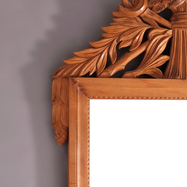 Wood Italian Carved Hardwood Wall Mirror 20th Century For Sale - Image 7 of 12