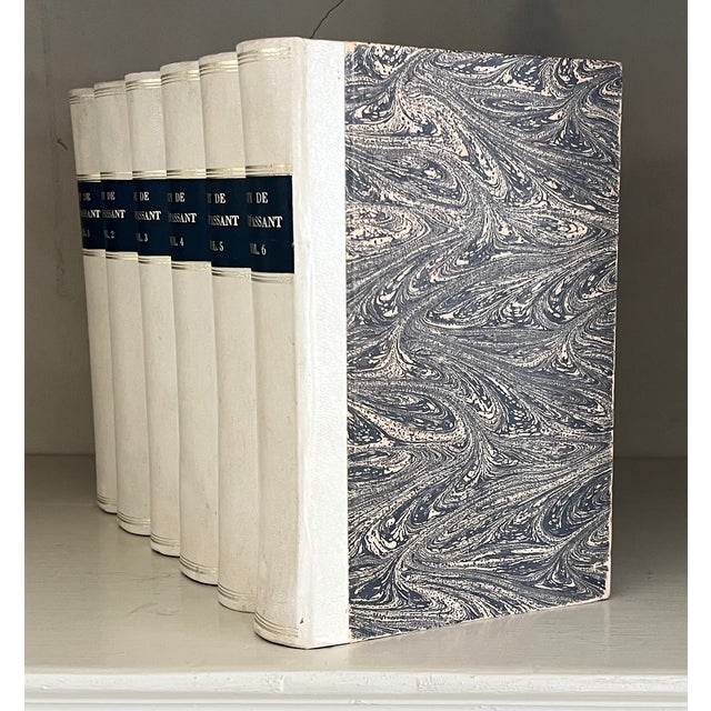 Guy De Maupassant French Tromp l'Oeil Faux Fine Bindings Hollowed Out Books to Conceal or Hide Treasures For Sale - Image 4 of 12