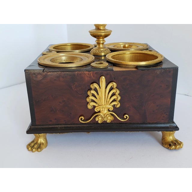 Antique Empire French Gilt Bronze Inkwell For Sale In New York - Image 6 of 12