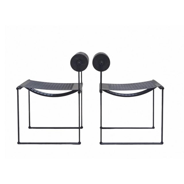 Prima Black Chairs by Mario Botta for Atlas, Italy, 1980s, Set of 2 For Sale - Image 6 of 10
