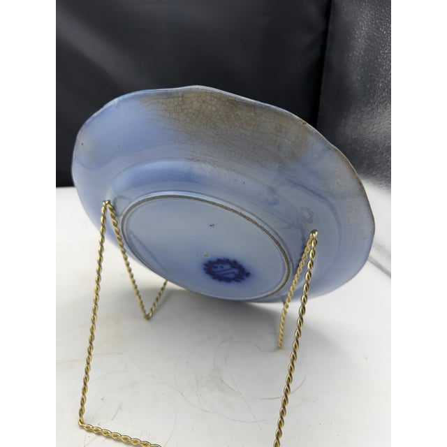 Pair of Antique Flow Blue Plates For Sale In Nashville - Image 6 of 9