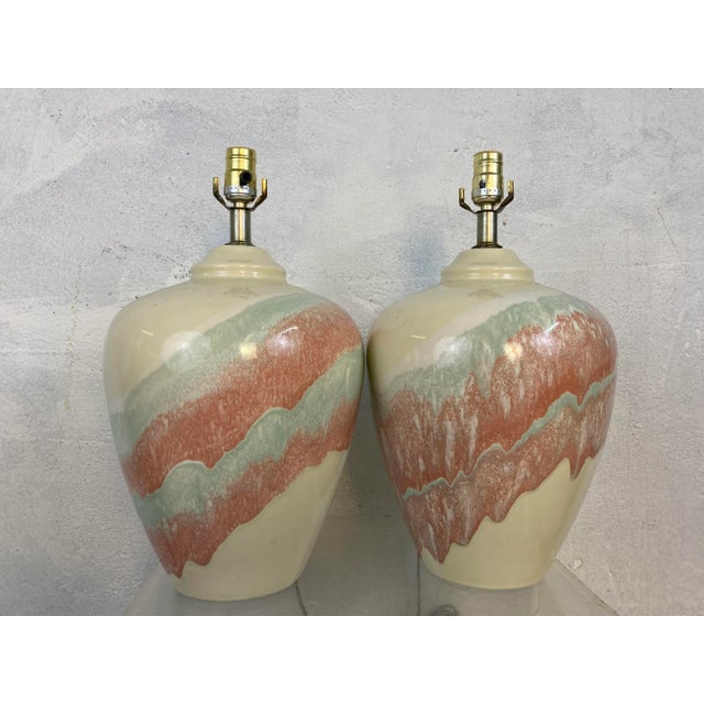 Ivory Midcentury Modern Lamps, a Pair For Sale - Image 8 of 8