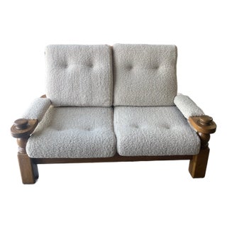 1960s MCM Boucle Love Seat For Sale