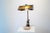 Art Nouveau lamp for a secretary or desk. Made around 1890/1900 This antique lamp shines with a very warm, amber-colored...