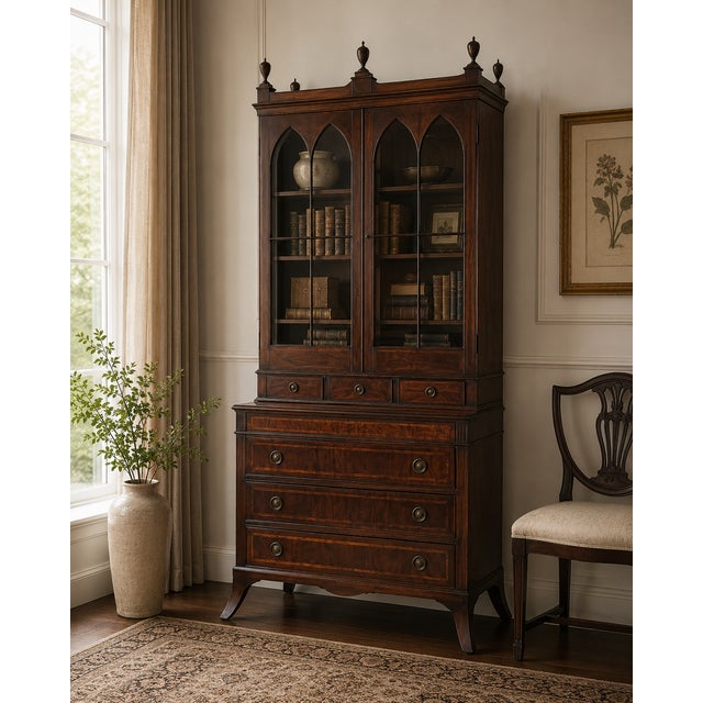 A refined and classically proportioned secretary bookcase by Kittinger, one of America’s most esteemed furniture makers,...
