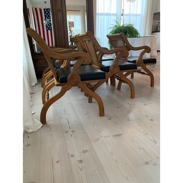 Set of 6 Mid Century Cane Back Armchairs For Sale - Image 9 of 10