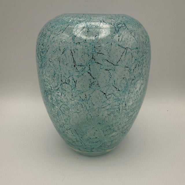 Turquoise Vintage Art Deco Glass Vase by Walter Dexel for WMF Ikora, 1930s For Sale - Image 8 of 8