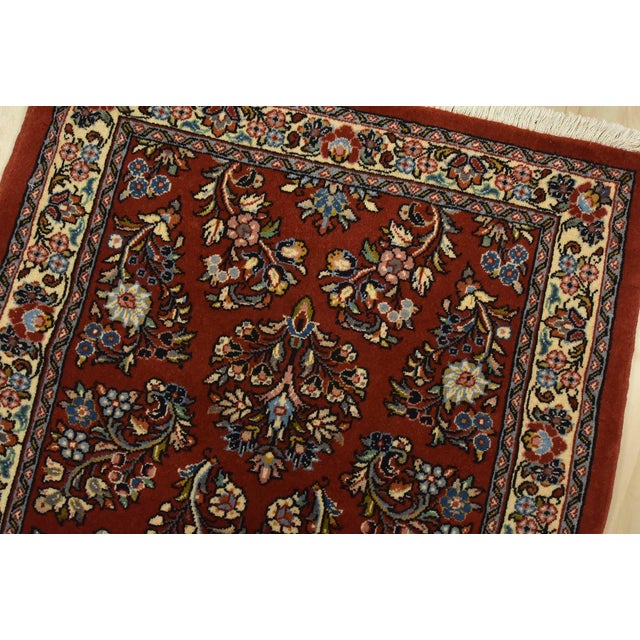 Fine Sarouk Runner 2’8” X 13’1” Rust Wool Traditional Hand-Knotted Oriental Rug For Sale In Philadelphia - Image 6 of 13