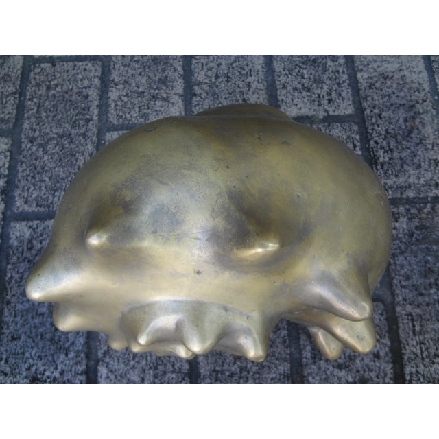 Large Hollywood Regency Brass Seashell. Beautiful table accessory. Great patina! Could be polished if desired.