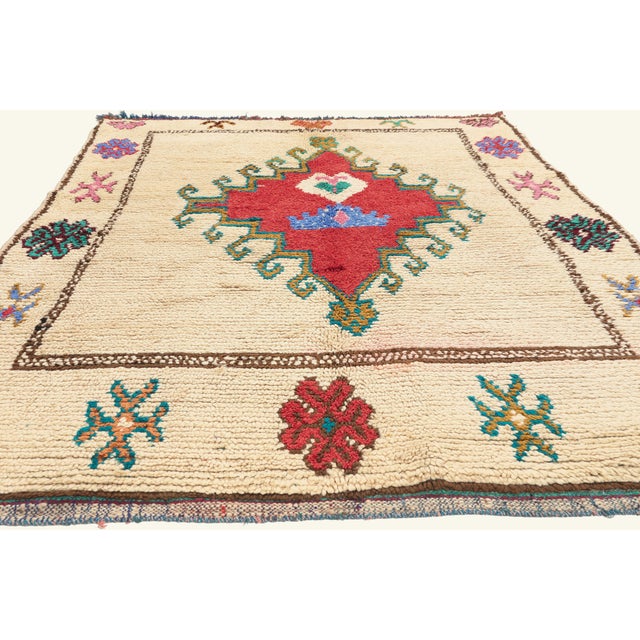 Tribal Vintage Azilal Moroccan Rug, 05'03 X 07'05 For Sale - Image 3 of 10