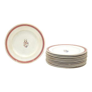 Set of Twelve Armorial Dinner Plates, England Circa 1860