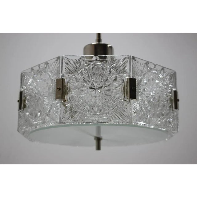 Metal Mid-Century Pendant in Glass from Kamenicky Senov, 1970s For Sale - Image 7 of 8