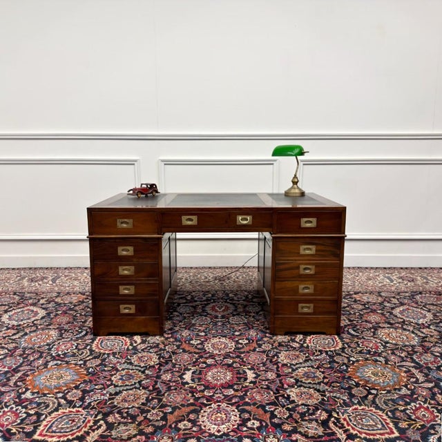 About this Classic English Desk with Black Leather Classic and Elegant | Antique desks in English, Classic and...