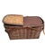 Wood Antique Wooden Picnic Refrigerator Basket Hawkeye Style With Tin Inserts For Sale - Image 7 of 9