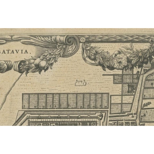 Paper Antique Print of Batavia Capital of the Dutch East Indies by Van Der Aa, 1725 For Sale - Image 7 of 8
