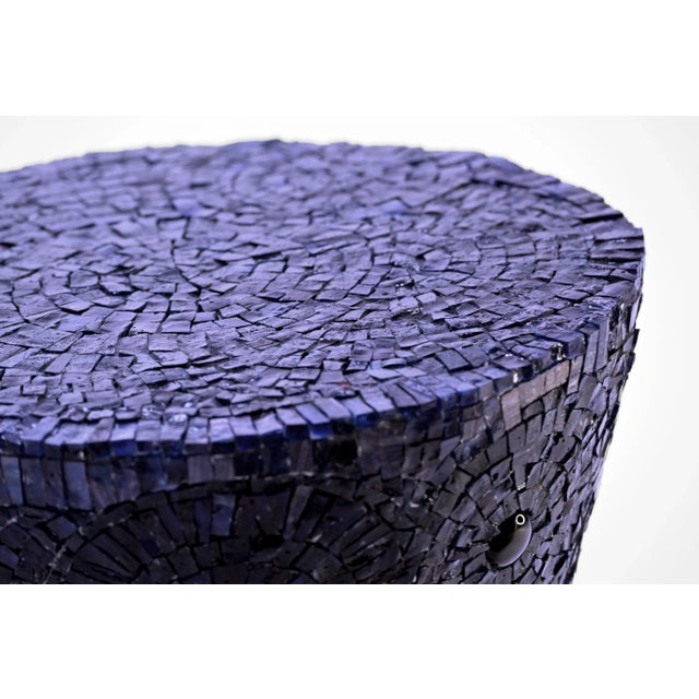 Handmade mosaic stool in dark hues. A unique interpretation of Van Gogh’s Starry Night, this stool showcases dark hues...