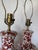 1960s Vintage Chinese Hand-Painted Porcelain Table Lamps With Red Floral Motifs – Pair For Sale In Miami - Image 6 of 12