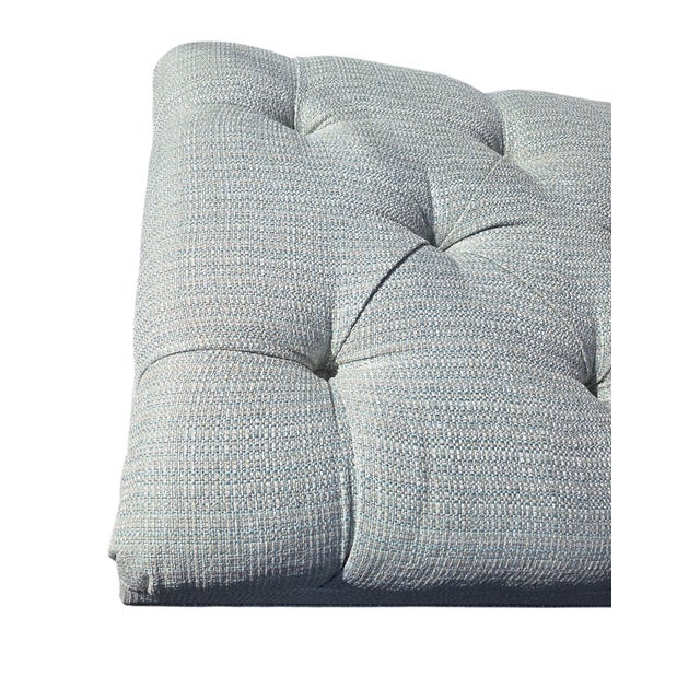 1990s Ethan Allen Anton Chesterfield Style Ottoman Bench Hobb Nail Foot Stool For Sale - Image 13 of 15