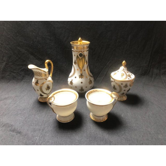 Vintage Porcelain Chocolate Service from Limoges, 1940s, Set of 5 For Sale - Image 11 of 11