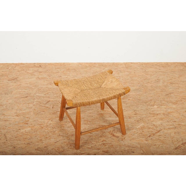 Ticino Stool in Wood with Wickerwork Seat For Sale - Image 3 of 11