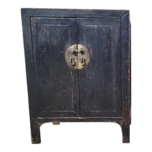 Vintage Black Rustic Chinese Cupboard