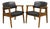 Vintage Boling Chair Co Mid Century Modern Walnut Lounge Arm Chairs (A) - Pair For Sale
