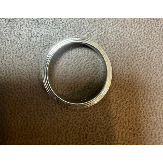 5.8 MM WIDE BEVELED EDGE Platinum Plain Wedding Band Ring 14.5 Grams, Estate For Sale - Image 4 of 18