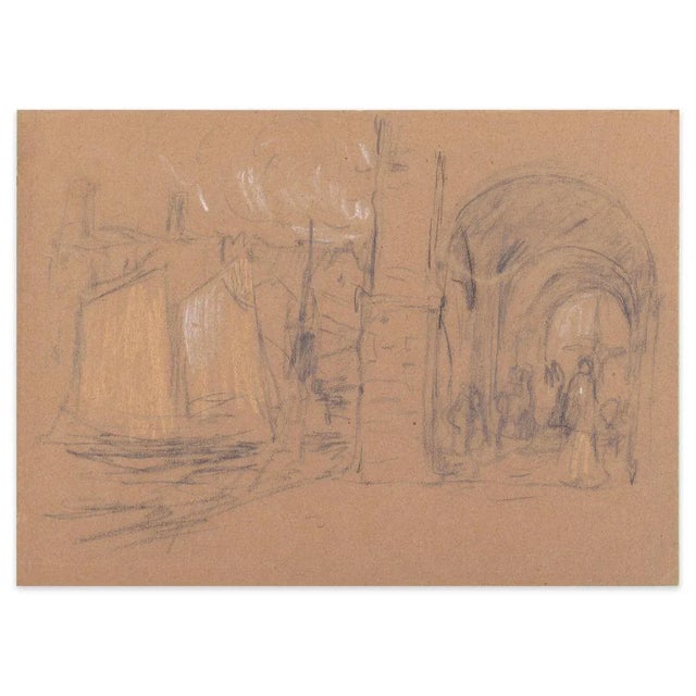 Ship and Arcade - Mixed Media on Paper by A. Koopman - Late 19th Century Late 19th Century For Sale - Image 3 of 3