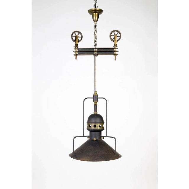 Large Early 20th Century Industrial Cog Pendant Light For Sale - Image 10 of 10